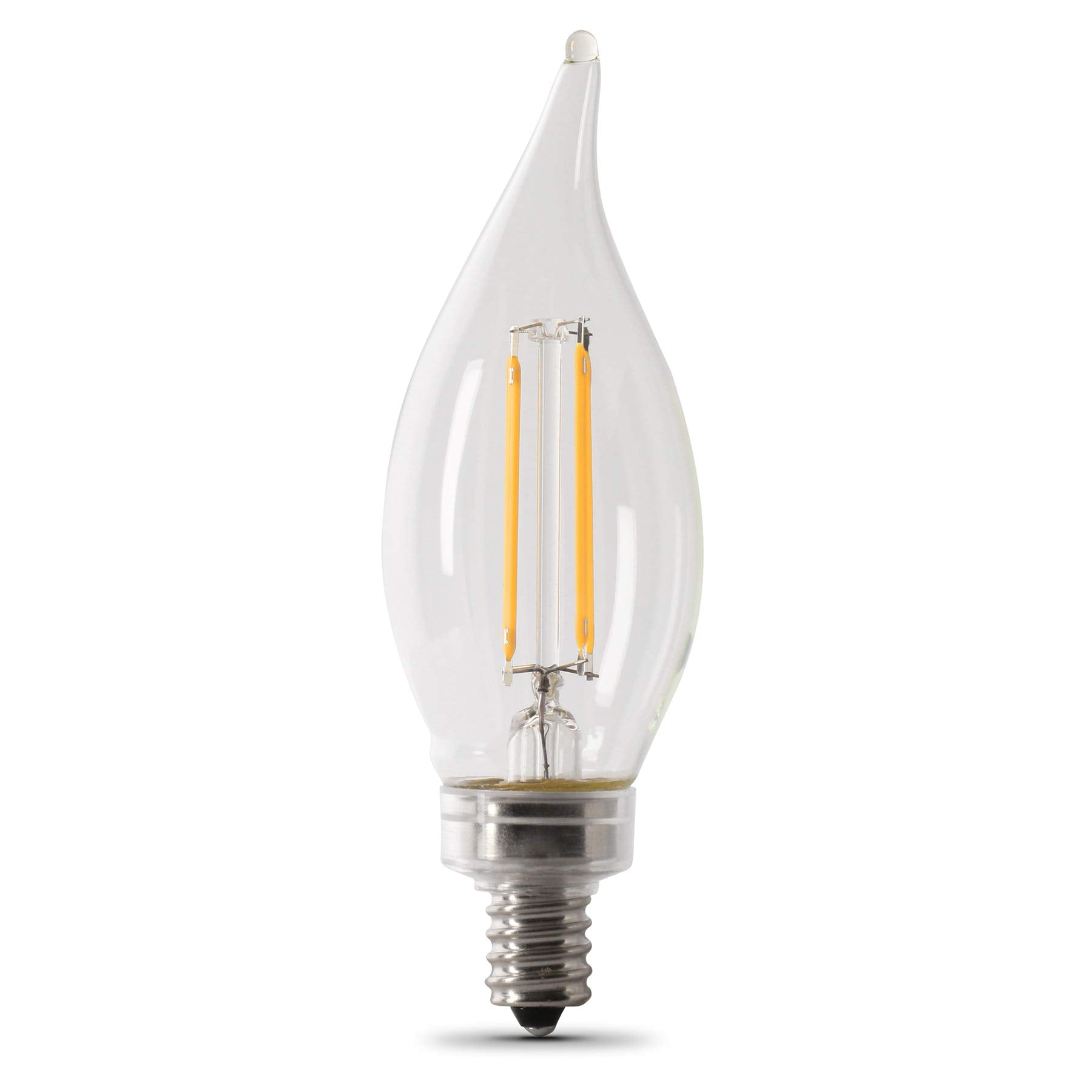 Feit Electric LED Candelabra Light Bulb, 25W EQ, 2700k Soft White, 2 Count, Model BPCFC25/927CA/FIL/2