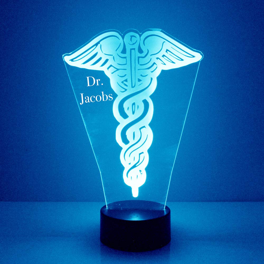 Doctor Caduceus Custom LED Name Sign with Remote, Light Up Personalized Name Night Light, Customized Like You Want, Made in the 