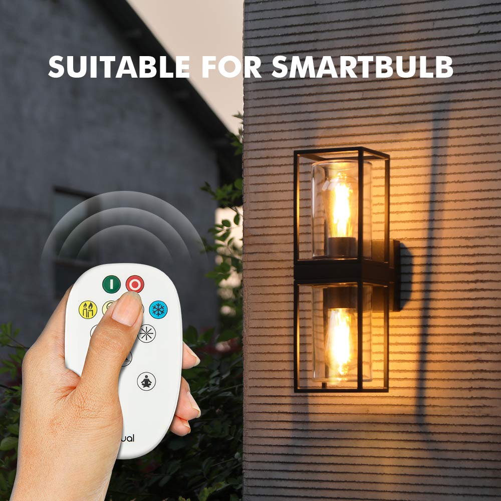 LUTEC Flair Outdoor Wall Sconce, Modern Black Up and Down Light, Waterproof Aluminum Fixture for Garage and Doorway