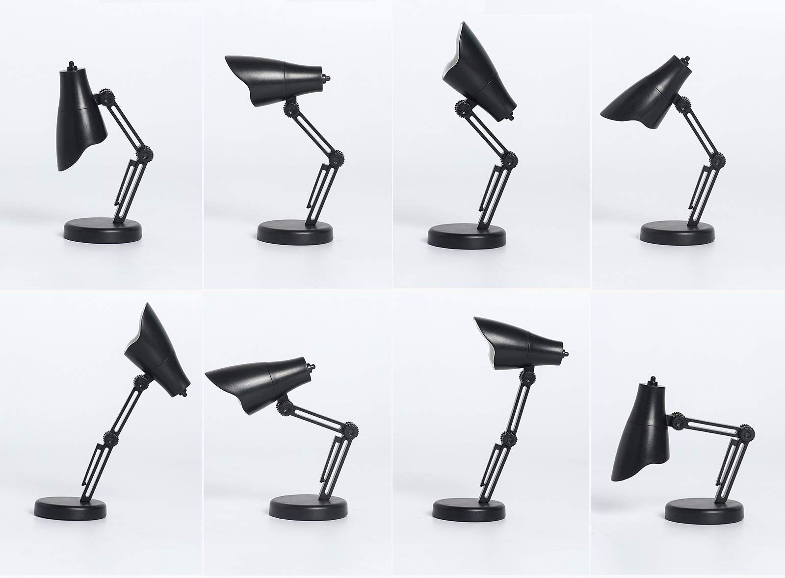 Omeet LED Mini Table Lamp - Foldable Night Reading Light, Portable, Eye Protection, Model OMNLA114A, Color LD01 Black