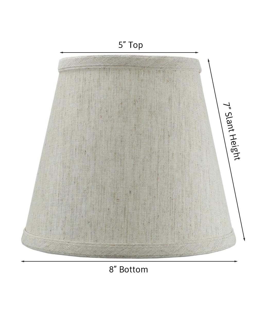 Homeconcept Textured Oatmeal Hard Back Lampshade - Clip-On Fitter For Small Table & Desk Lamps - Off-White, Model 050807Ehto
