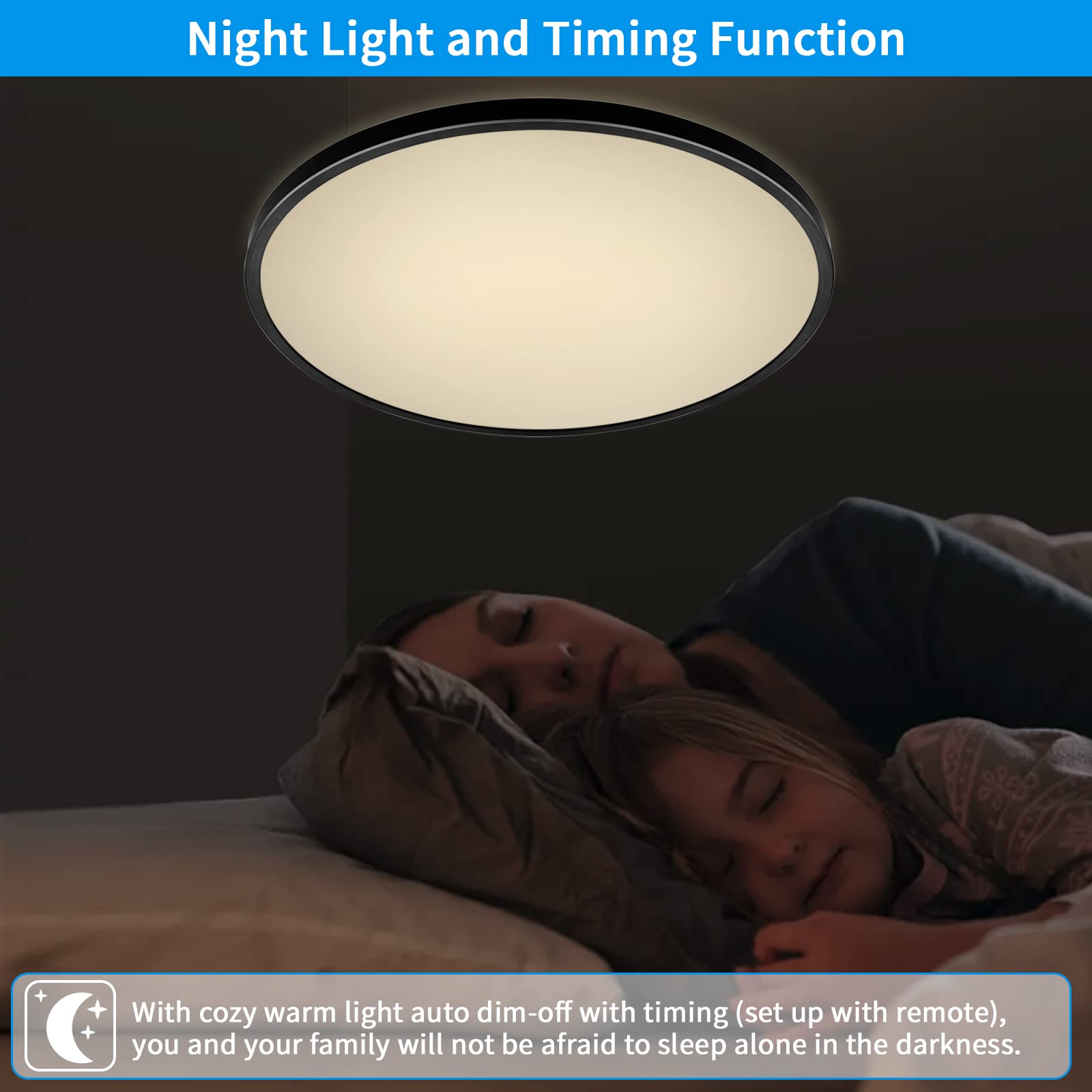 Hovenla 24 Inch Large Led Flush Mount Ceiling Light Fixtures - 56W Dimmable Kitchen Ceiling Light With Remote, 5600Lm, 3000K/450