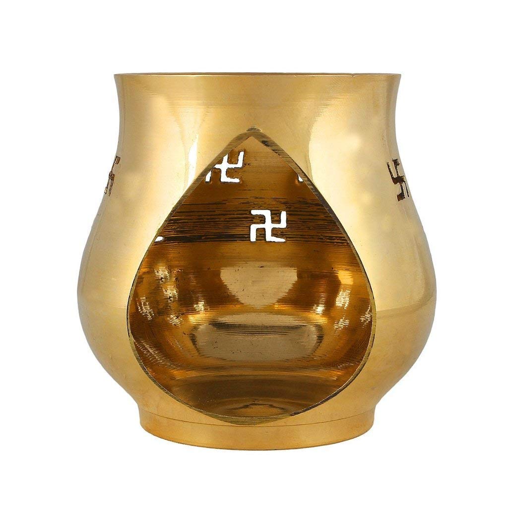A&S Ventures Campher Lamp Pure Brass | Brass Aroma Incense Burner CAMPHOR LAMP || Camphor lamp Brass Kalash Oil Diffuser with Di