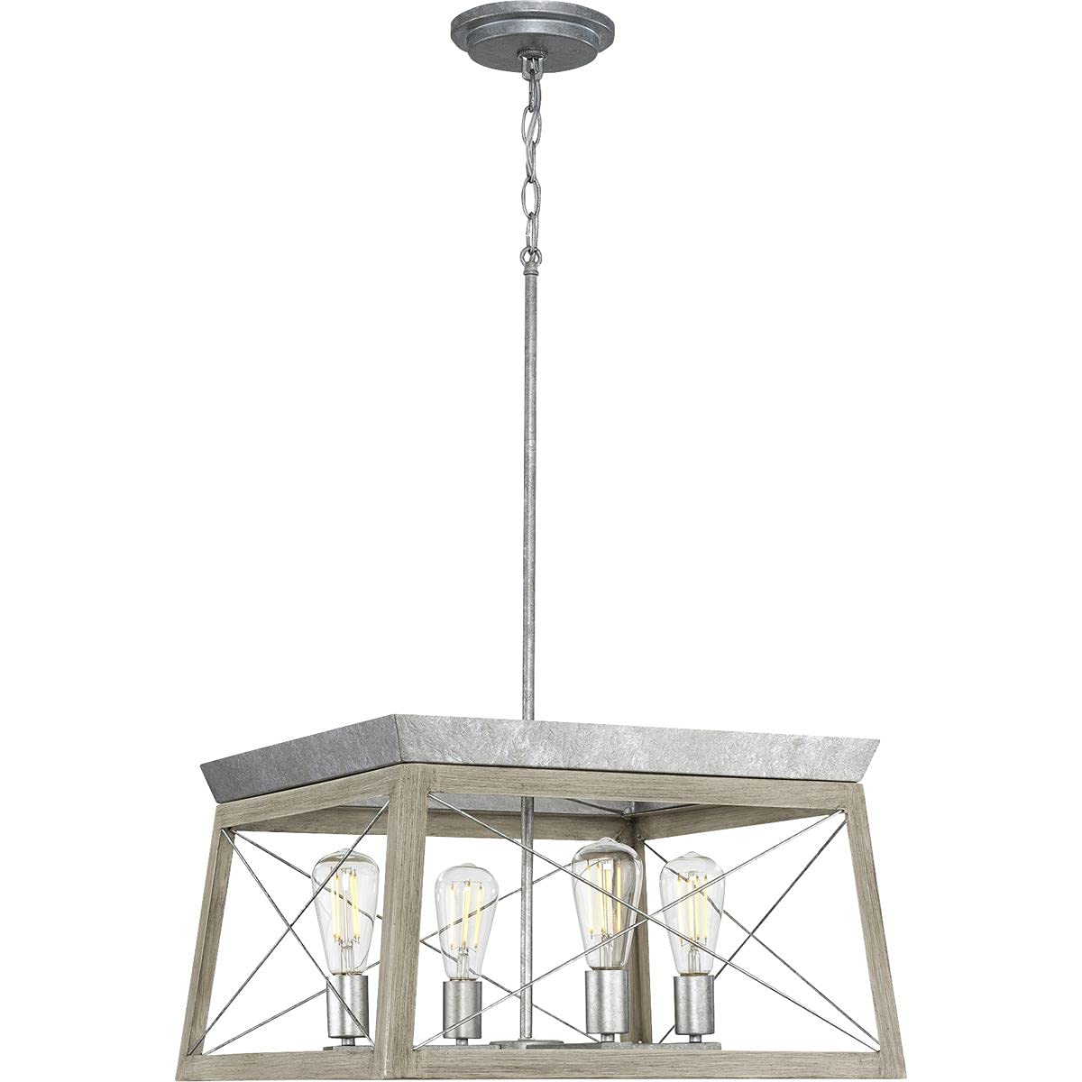 Progress Lighting P400047-141 Briarwood Collection Light Fixture, Farmhouse Style Modern Chandelier For Kitchen And Dining Room,