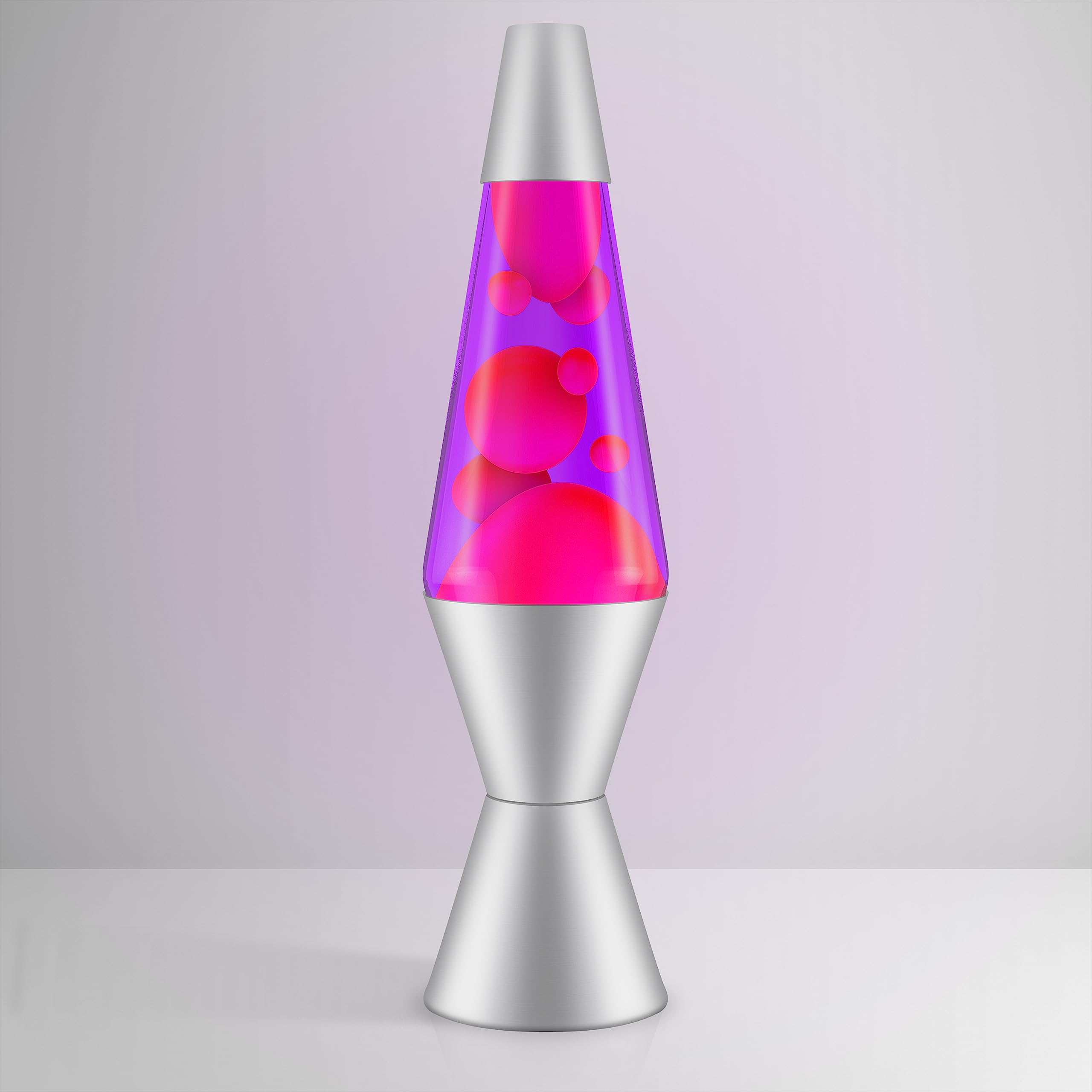 Lava 2121 Classic Motion Lamp, 14.5" Pink/Purple Glass, Silver Base