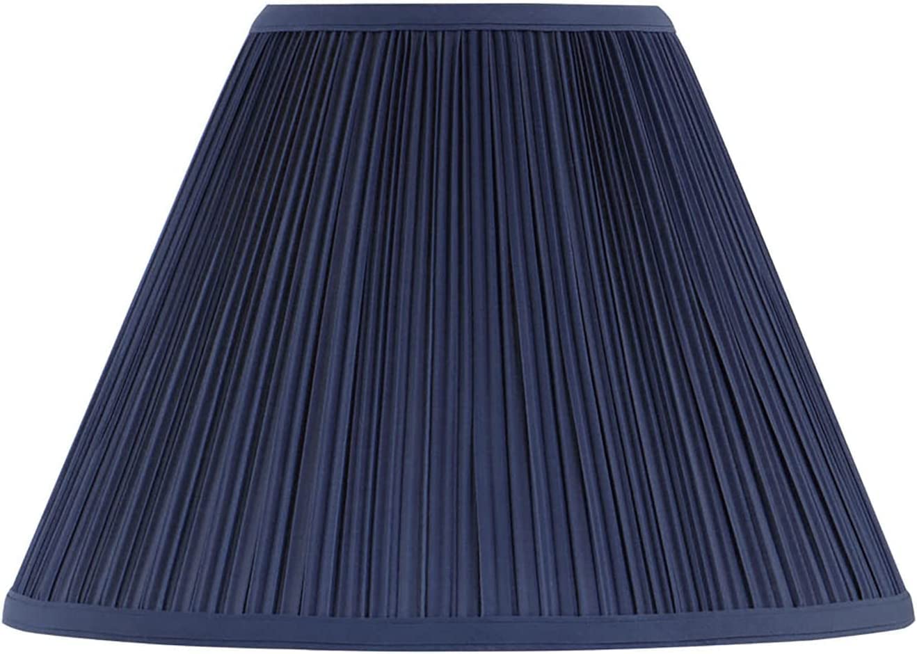 Aspen Creative 33195, Transitional Hardback Empire Shaped Mushroom Pleated Dark Blue Spider Shade, 6" Top X 16" Bottom X 12" Slant