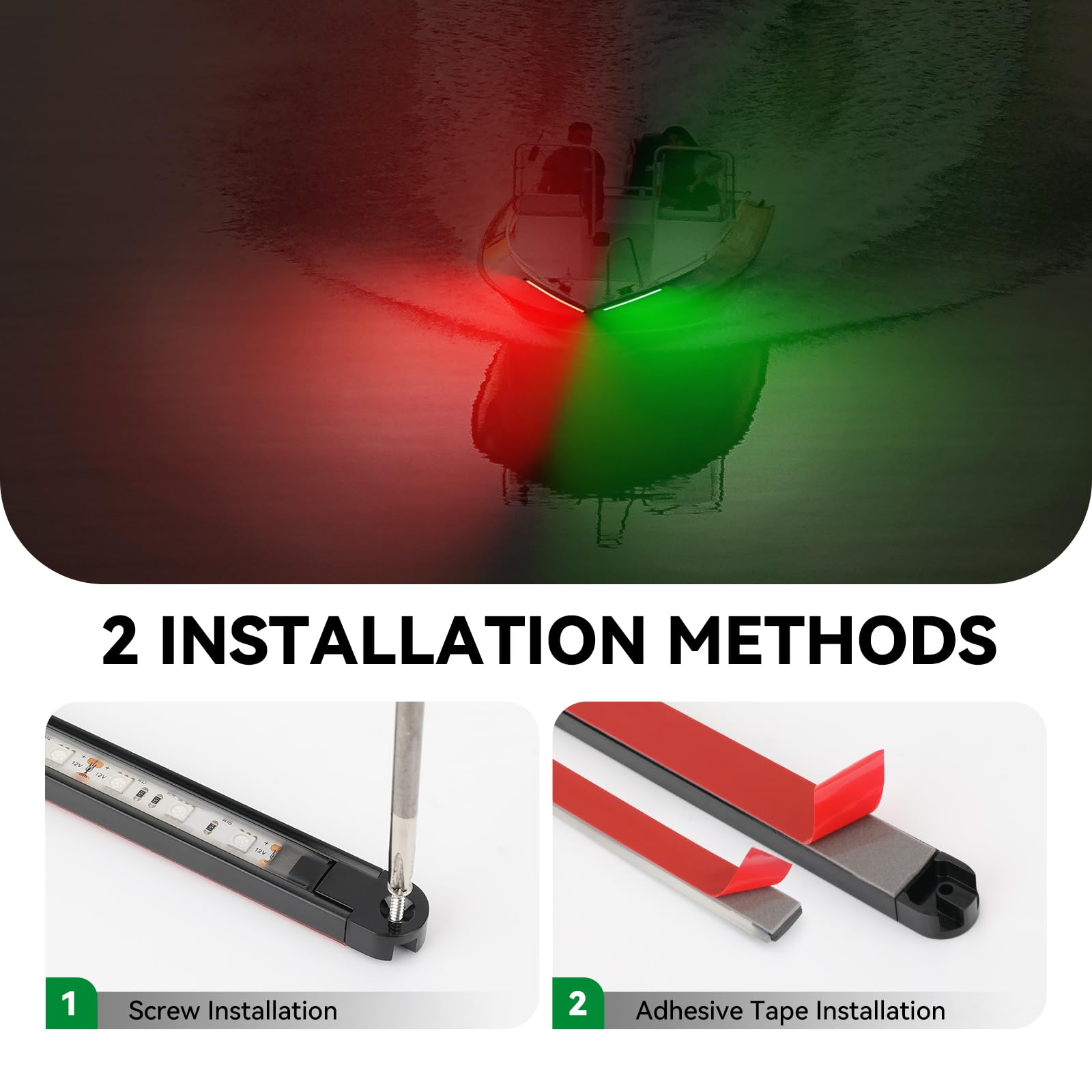 Uliteco Boats Navigation Lights  Navigation Lights For Boats Led  Waterproof Boat Red And Green Bow Lighting  Marine Fishing Lighting  Marine Nav Lights For Pontoon Bass Jon Jet Ski Kayak