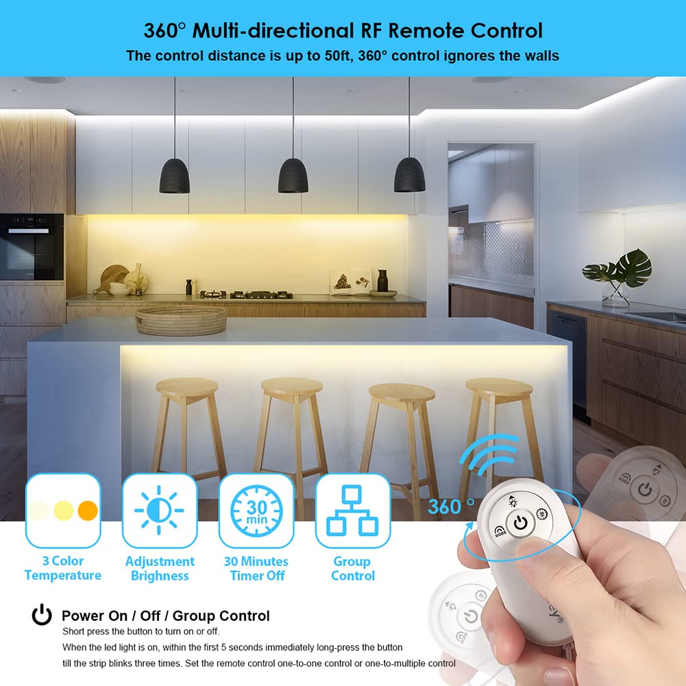 Wefomey 100Ft Dimmable Led Strip Lights, Tunable 2700K-6500K, App Control,