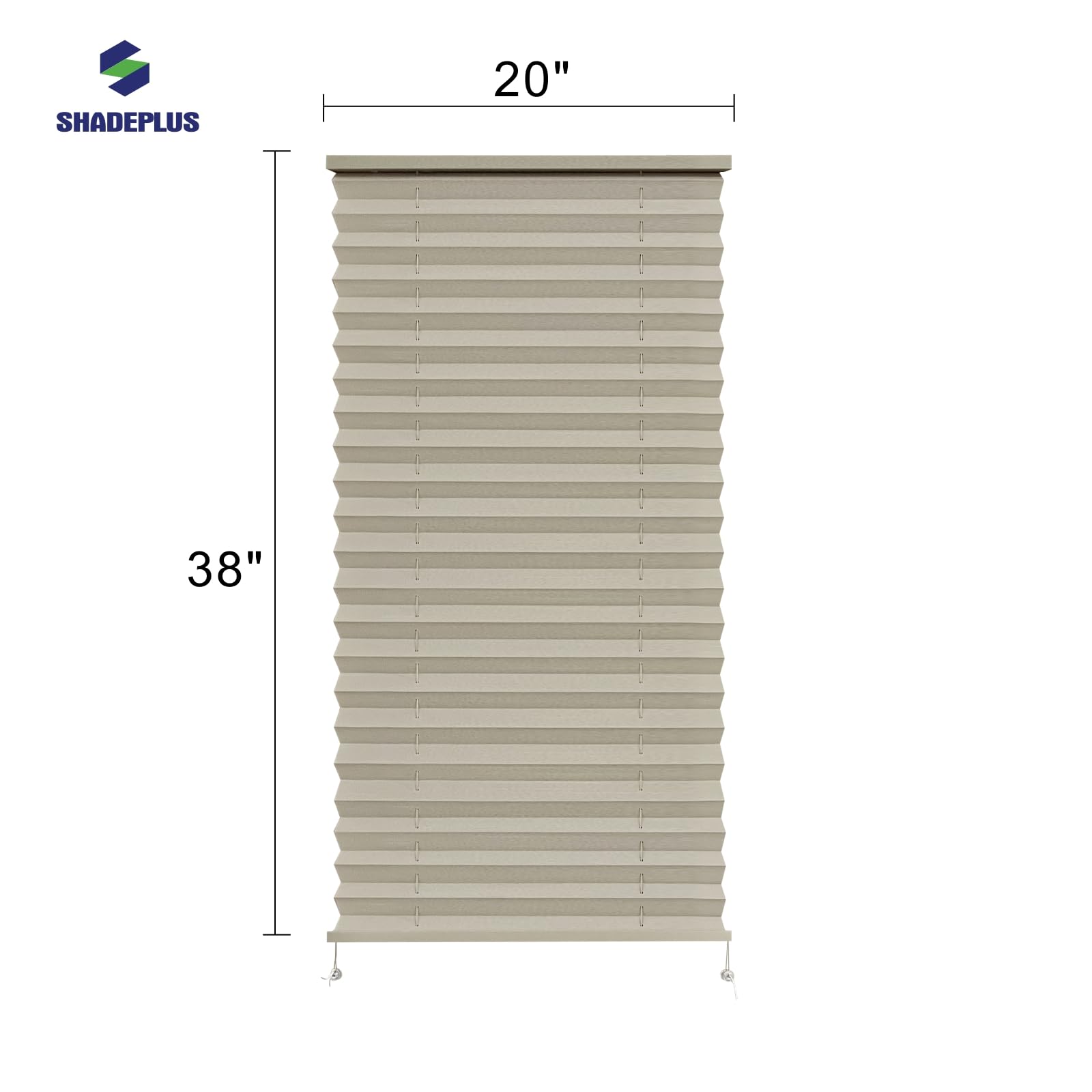 SHADEPLUS RV Pleated Shades - 20"W x 38"H Cappuccino Blinds for Campers & Motorhomes - Polyester Blend, Model NBZL-CAP-20/38