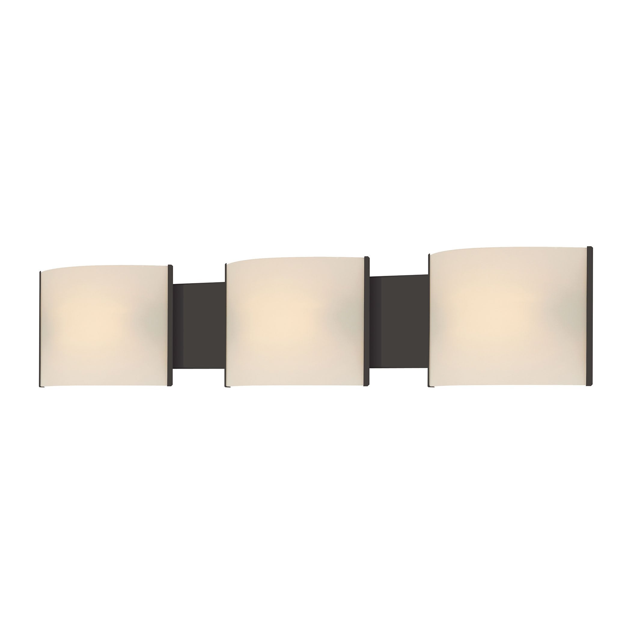 Elk Lighting Alico Bv713-10-45 Vanity Light, Oil Rubbed Bronze, 3 Lights With Opal Glass, 