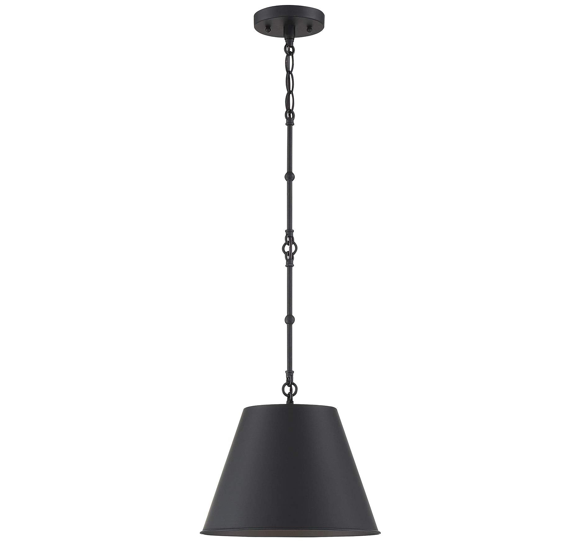 Savoy House 7-131-1-89 Alden Traditional Metal Opaque Pendant, 1-Light 60 Watt, 18 H x 34 W, Matte Black