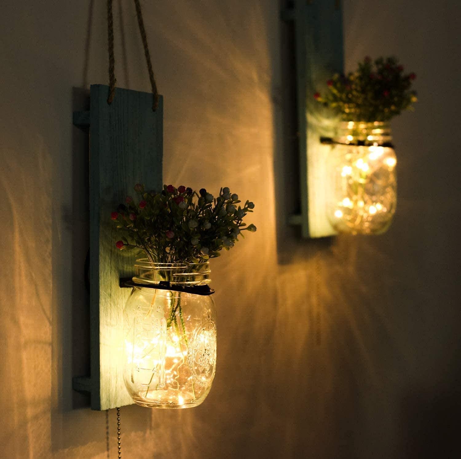 Homemory Fairy Lights, 20 Ft, 60 LED, Battery Operated, Warm White, Waterproof, 8 Modes, 2 Pack