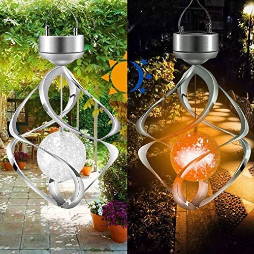 Amwgimi Solar Wind Chimes - Led Colour Changing Hanging Lights For Garden & Patio Decor