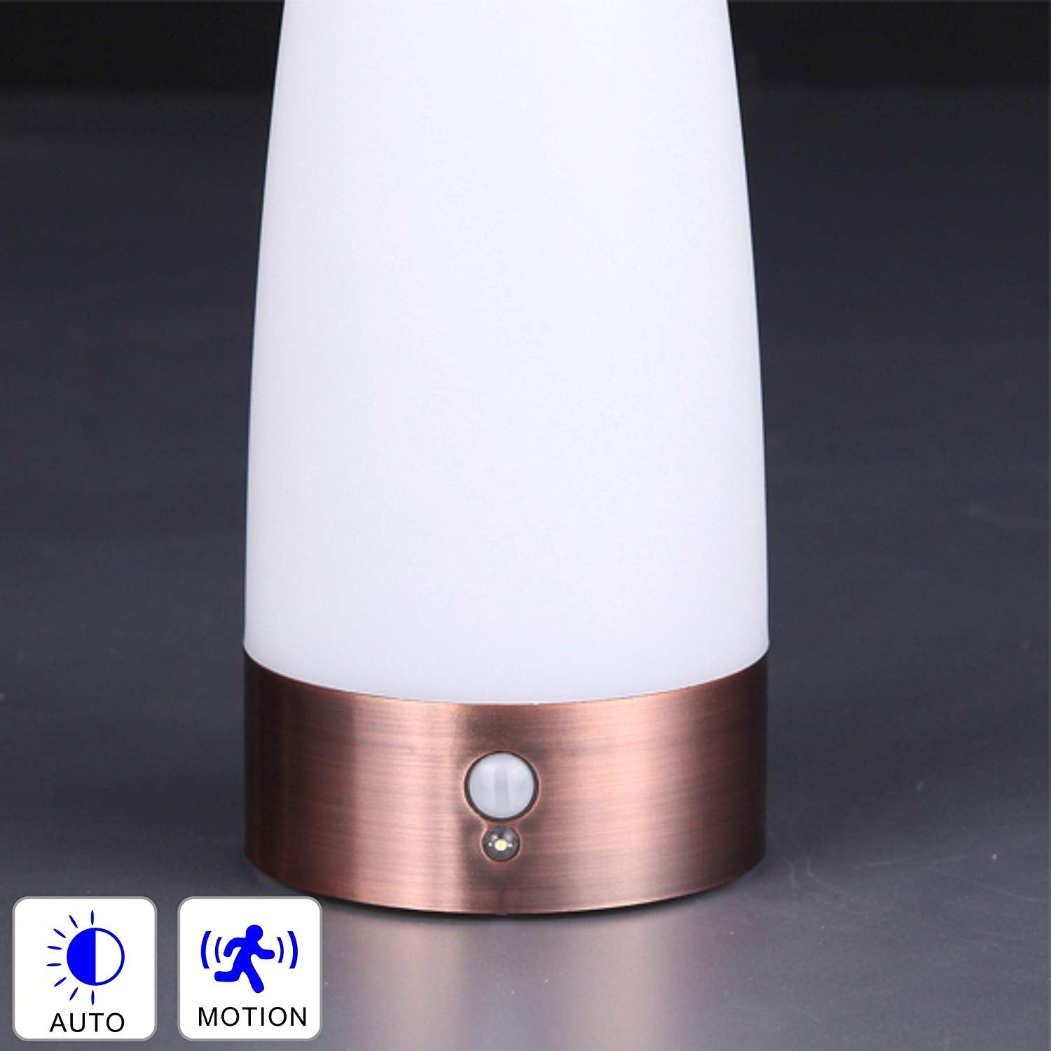 Wralwayslx 2Pack Pir Motion Sensor Led Night Light, Battery Powered Table Lamp, Bronze