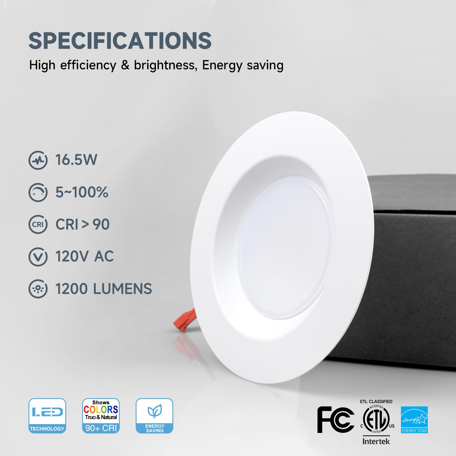 Ecoeler 12 Pack 5/6 Inch 5Cct Led Recessed Lighting, 16.5W 1200Lm Smooth Trim Retrofit Can Light, Replacement Conversion Kit, 2700K/3000K/4000K/5000K/6000K Cct Selectable, Etl & Fcc Listed