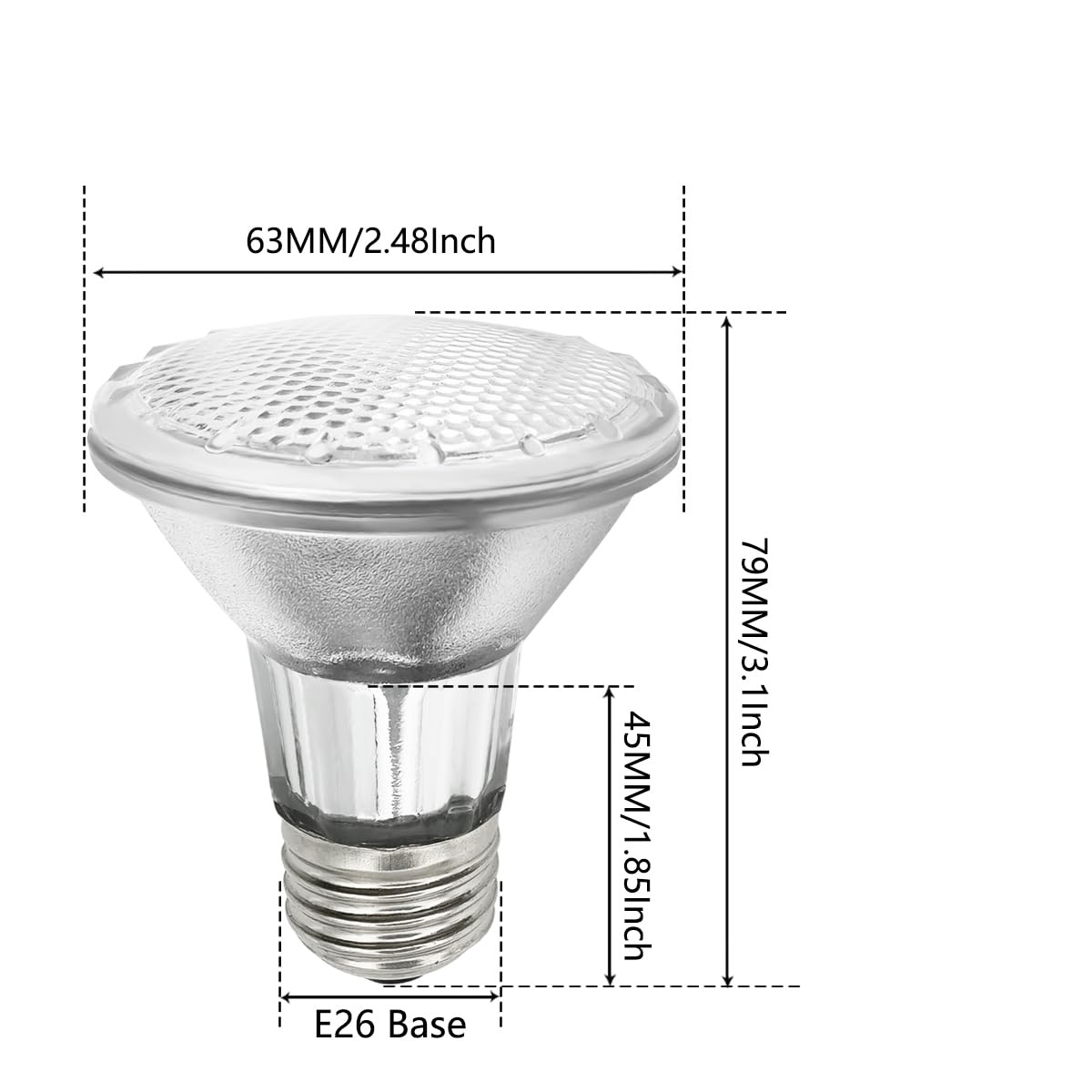 BOGAO Par20 Light Bulbs - 6 Pcs 120V 50W E26 Warm White Glass Reflector Flood Lights Replacement for Range Hood
