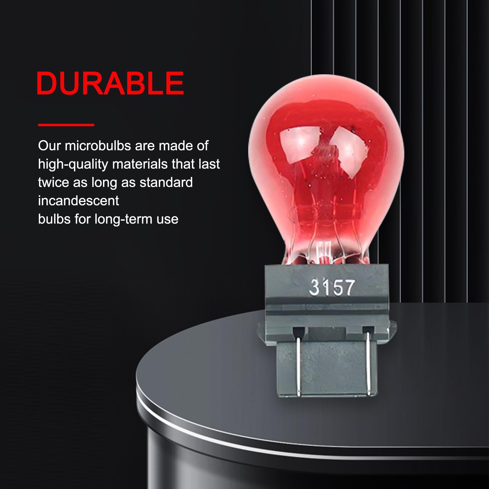 Tesnaao 10 Pack Car Instrument Light Bulb  3157 Brake Light Bulb  12 V 21/5 W Automobile Lighting Replacement Accessory  Universal For Most Cars  Trucks And Vans (Red)