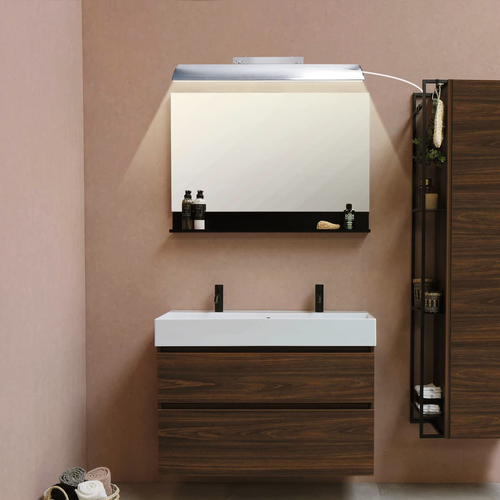 Bonlux LED Bathroom Vanity Mirror Lighting, 22" 9W Stainless Steel, Daylight 6000K, Modern Design for Dressing Room & Wall Sconce