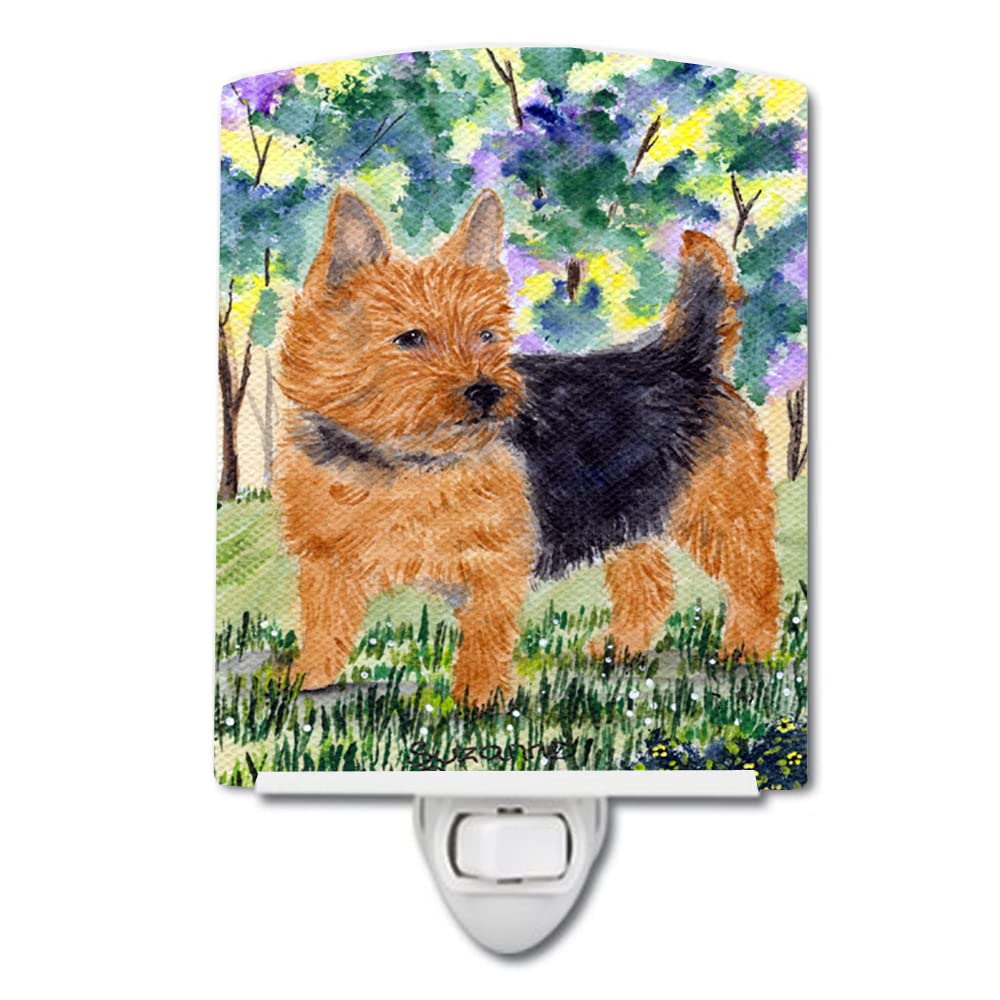 Caroline'S Treasures Ss8218Cnl Norwich Terrier Ceramic Night Light Compact, Ul-Certified, Ideal For Bedroom, Bathroom, Nursery, Hallway, Kitchen, 6X4X3, Multicolor