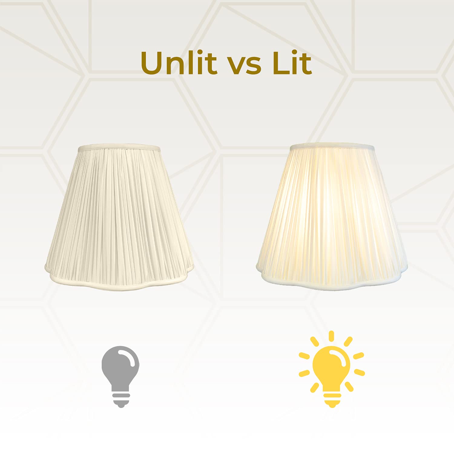 Royal Designs &quot;Bottom Scallop Gather Pleat Basic Lamp Shade, Beige, 7&quot;&quot; X 14&quot;&quot; X 11.5&quot;&quot;&quot; (Bs-754-14Bg)