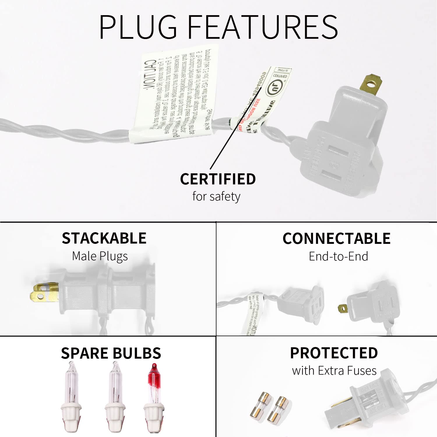 Justpro 300Lights(2*150L) Warm White Extra-Bright With End Connectors Christmas Decorative Lights 19.44M Ul Certified Mini Strin