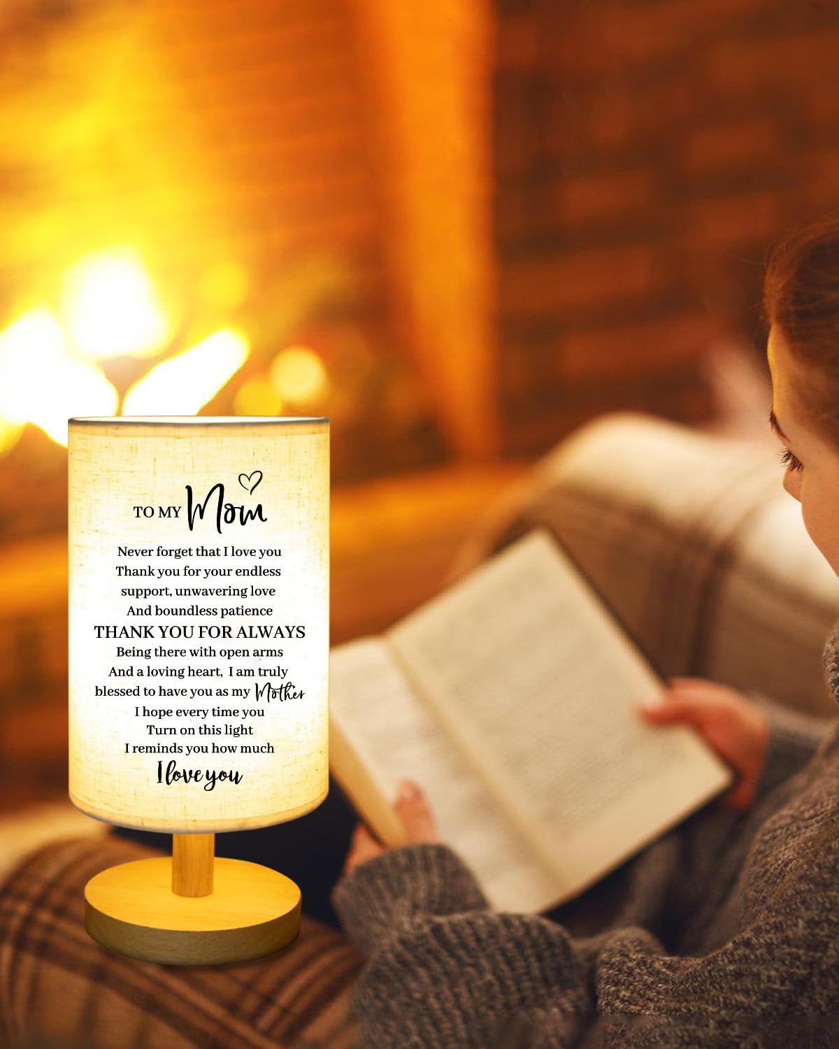 Birthday Gifts For Mom From Daughter Son, To My Mother Fabric Table Lamp, Mom Birthday Christmas Gifts From Kids, Bedside Table