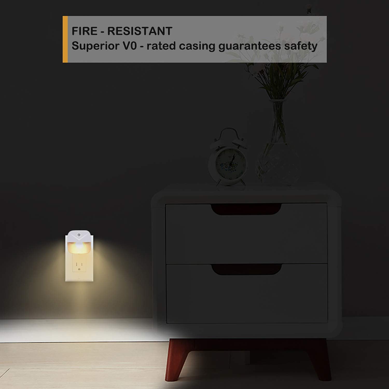 Uigos Led Night Light, Warm White Nightlight, Dusk-To-Dawn Sensor, Bedroom, Bathroom, Kitchen, Hallway, Stairs, Energy Efficient