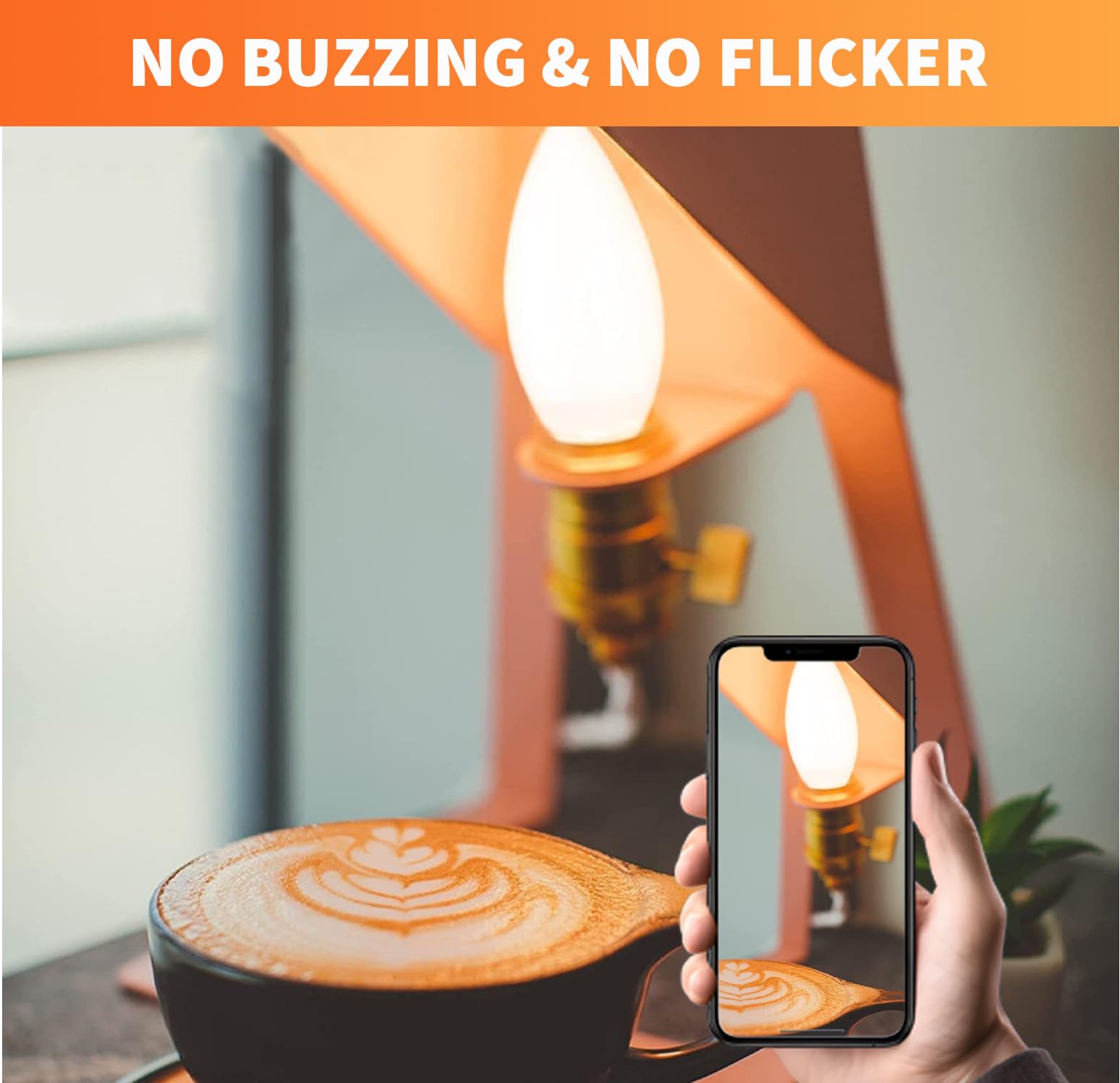 Alampever 60W Dimmable B11 Led Candelabra Light Bulbs, 5000K Daylight,