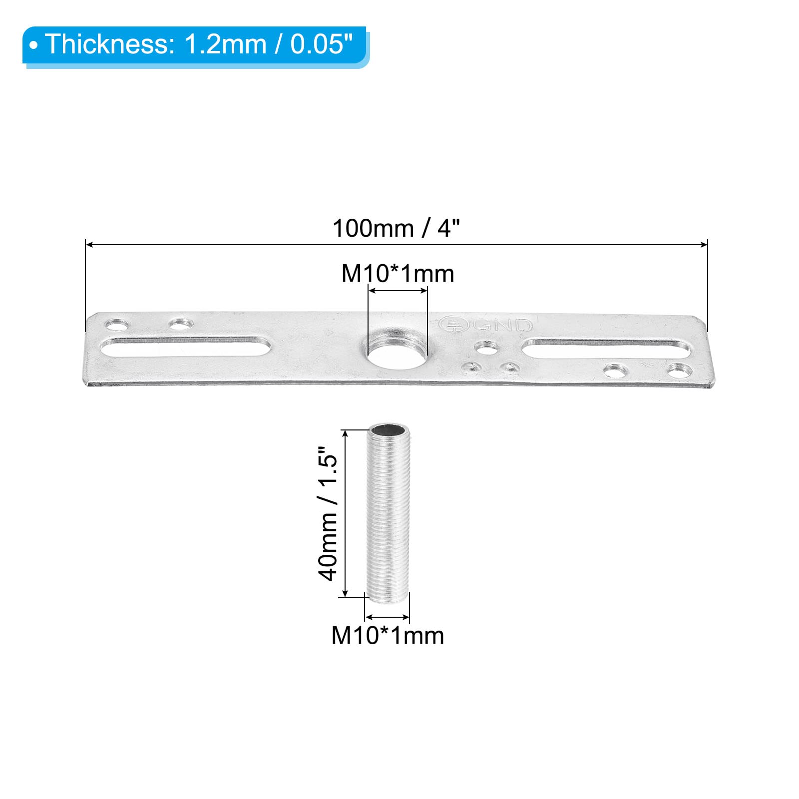 Patikil 4&quot; Ceiling Light Plate Kit, 3 Pack Light Crossbar Mounting Bracket Universal Lamp Fixture Hardware Set For Chandelier Wall Light, Silver