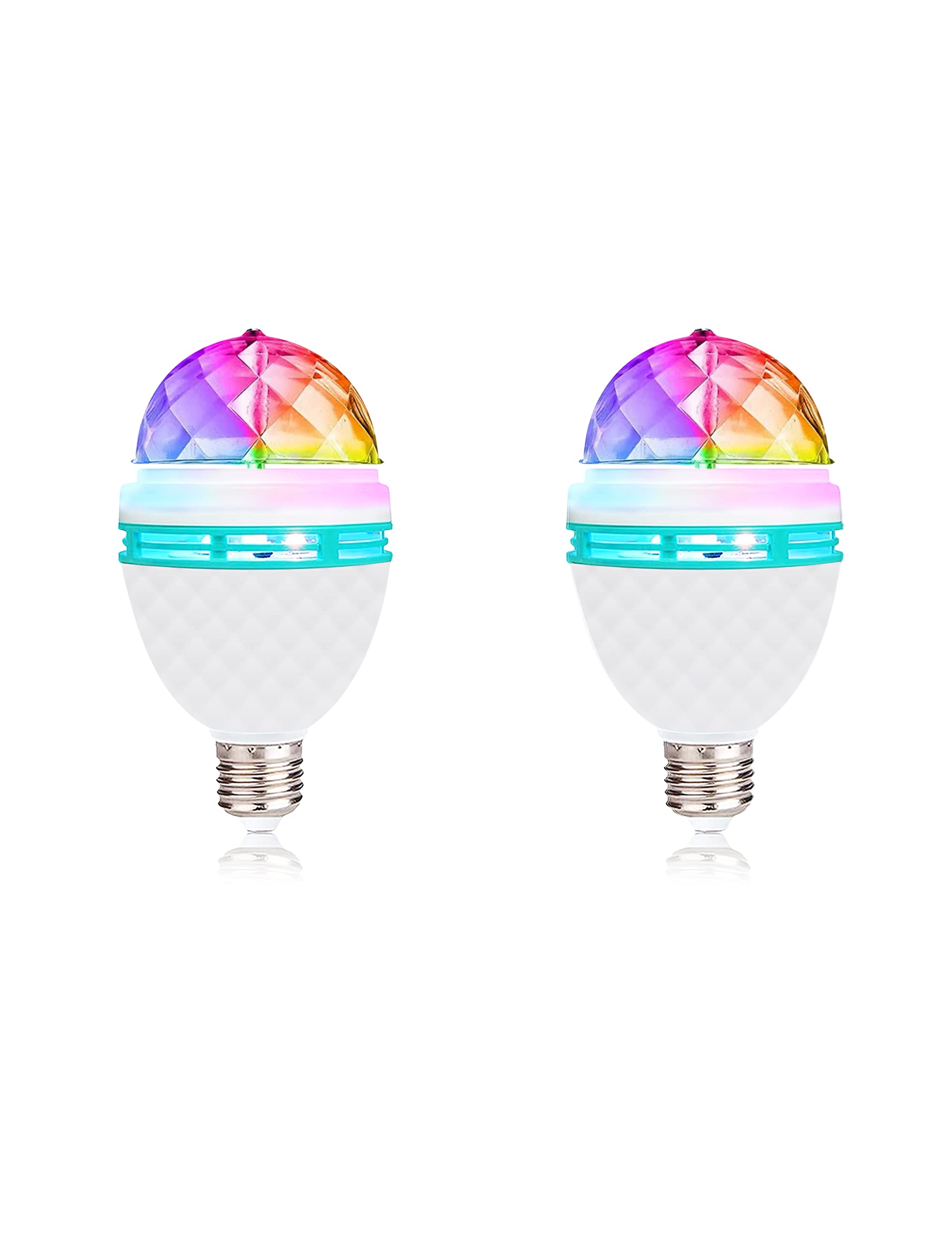 Iagbibui Disco Ball Light Bulb, 3W E27 Rgb Color Rotating Bulb Led Party Bulbs, Magic Ball Light For For Disco, Holiday, Birthda