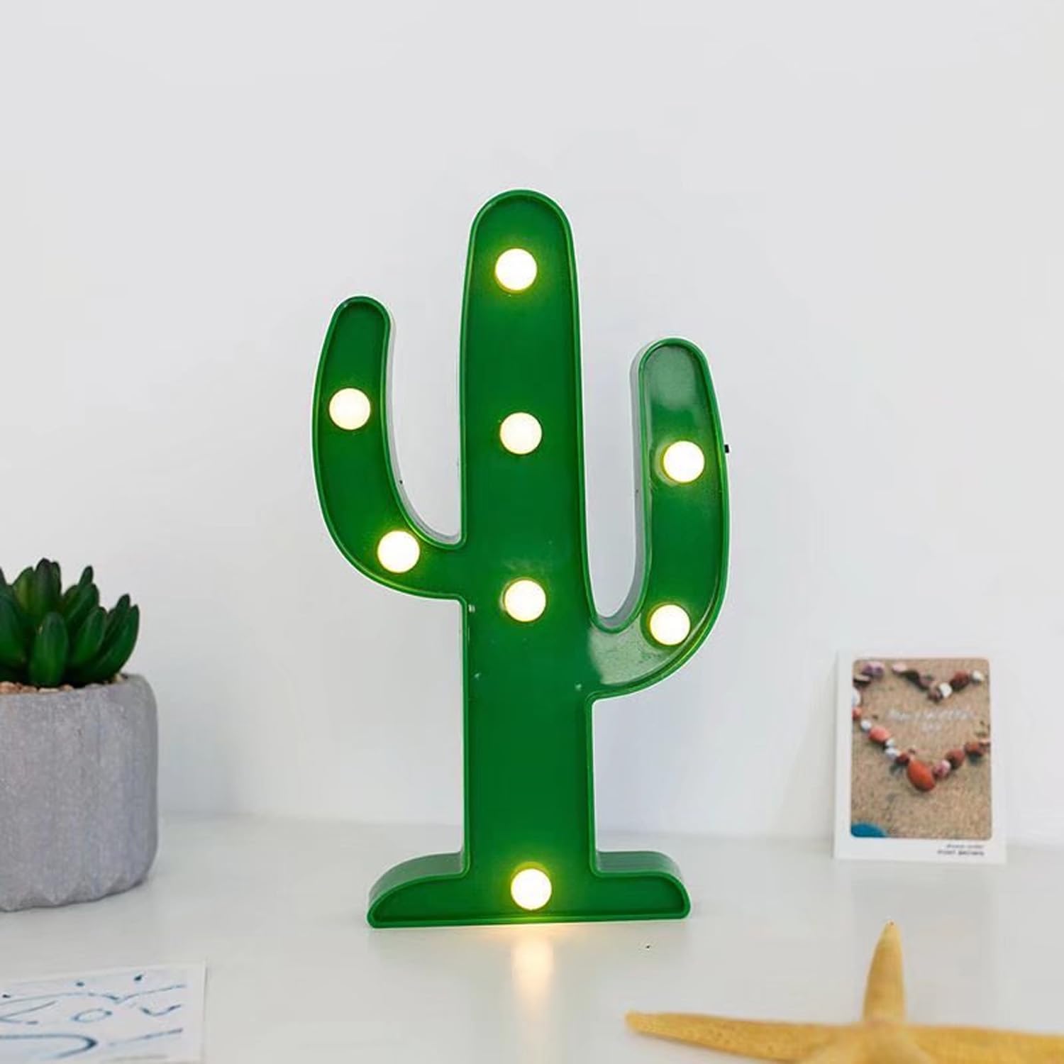 Zuokemy 2 Pieces Large Led Cactus Night Lights, Cactus Party Decorations, Carnival Cute Dining Table Decorations, Children'S Room Desk Lights, Bedroom Living Room Gifts Decorations (Cactus)