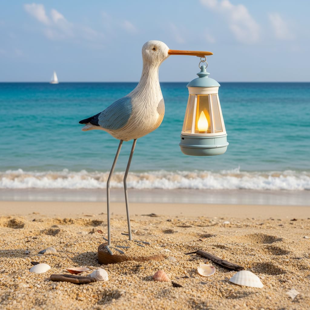 QZJDDZSW Solar Seagull Statues for Garden and Home Decor Funny Garden Decor Beach Pool Patio Lawn Yard Porch Perfect Garden Gift