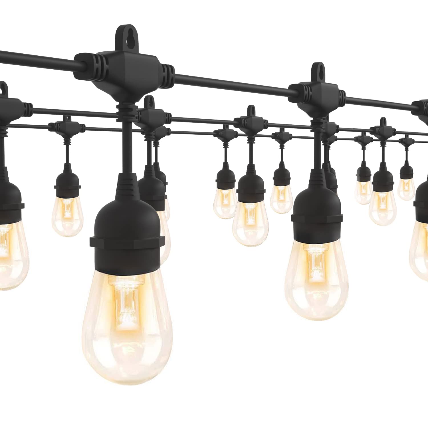 GANA Outdoor String Lights, 75FT 24 Shatterproof Bulbs, 2200K Warm White, 22AWG Wire, Plastic Material