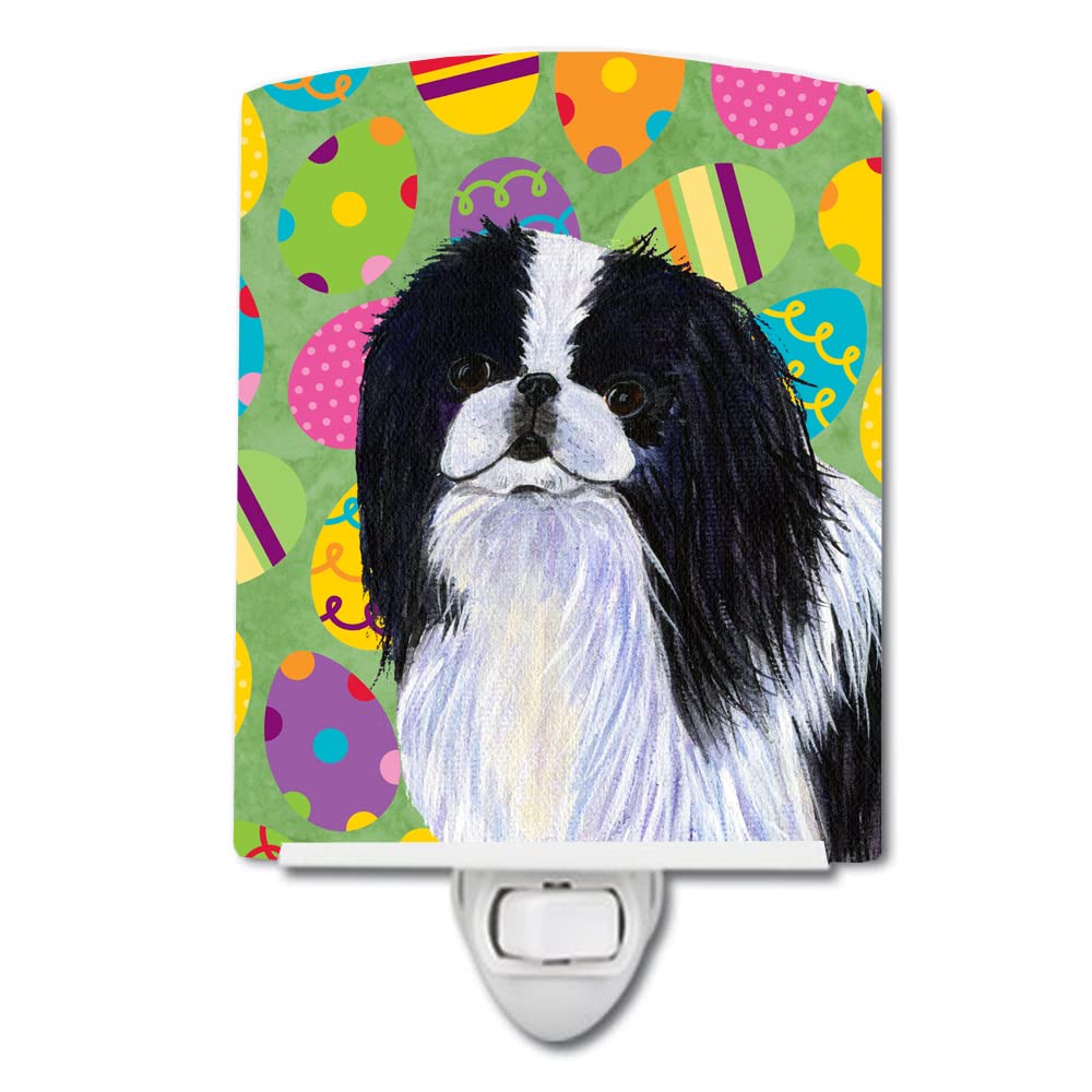 Carolines Treasures Night Light Ceramic, Japanese Chin Design, Compact 6x4x3in, Multicolor, Model SS4812CNL, UL-Certified