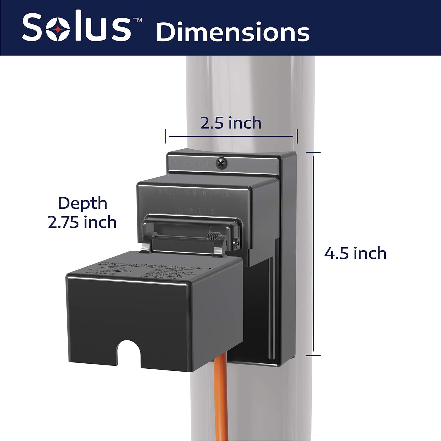SOLO SCO-930BK Outdoor Electrical Outlet with Rain Shield, Black, Weather Resistant, Energy Saving, 120V, Pack of 1