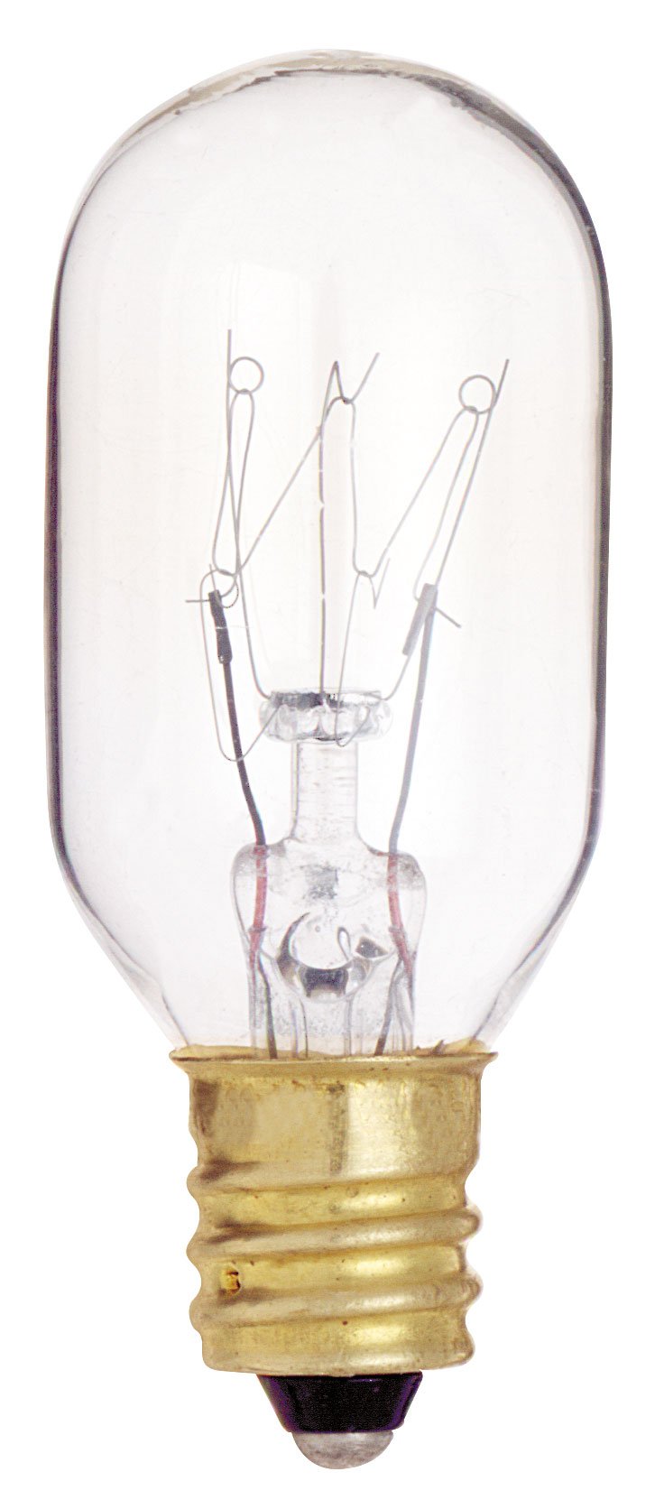 Satco S4718 15-Watt T7 Candelabra Base Light Bulb, Clear Glass, Pack Of 1