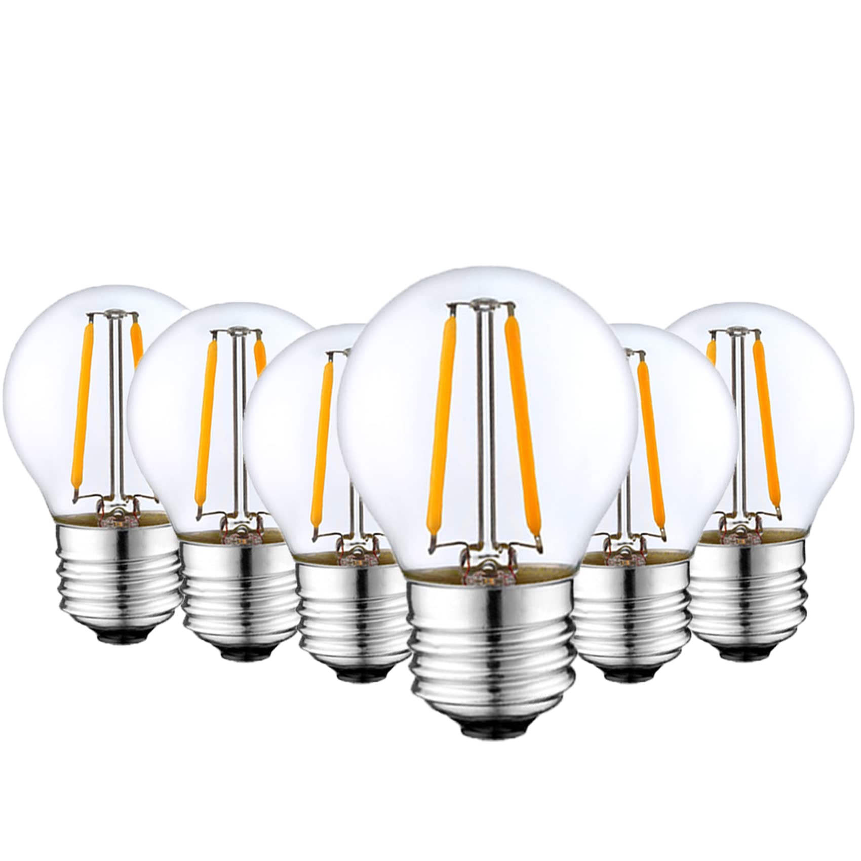 Beonllay Dimmable 2W Led Globe Bulb 25Watt Equivalent E26 Light Bulb Warm White 2500K Led Edison Bulb, Vintage Filament Edison D