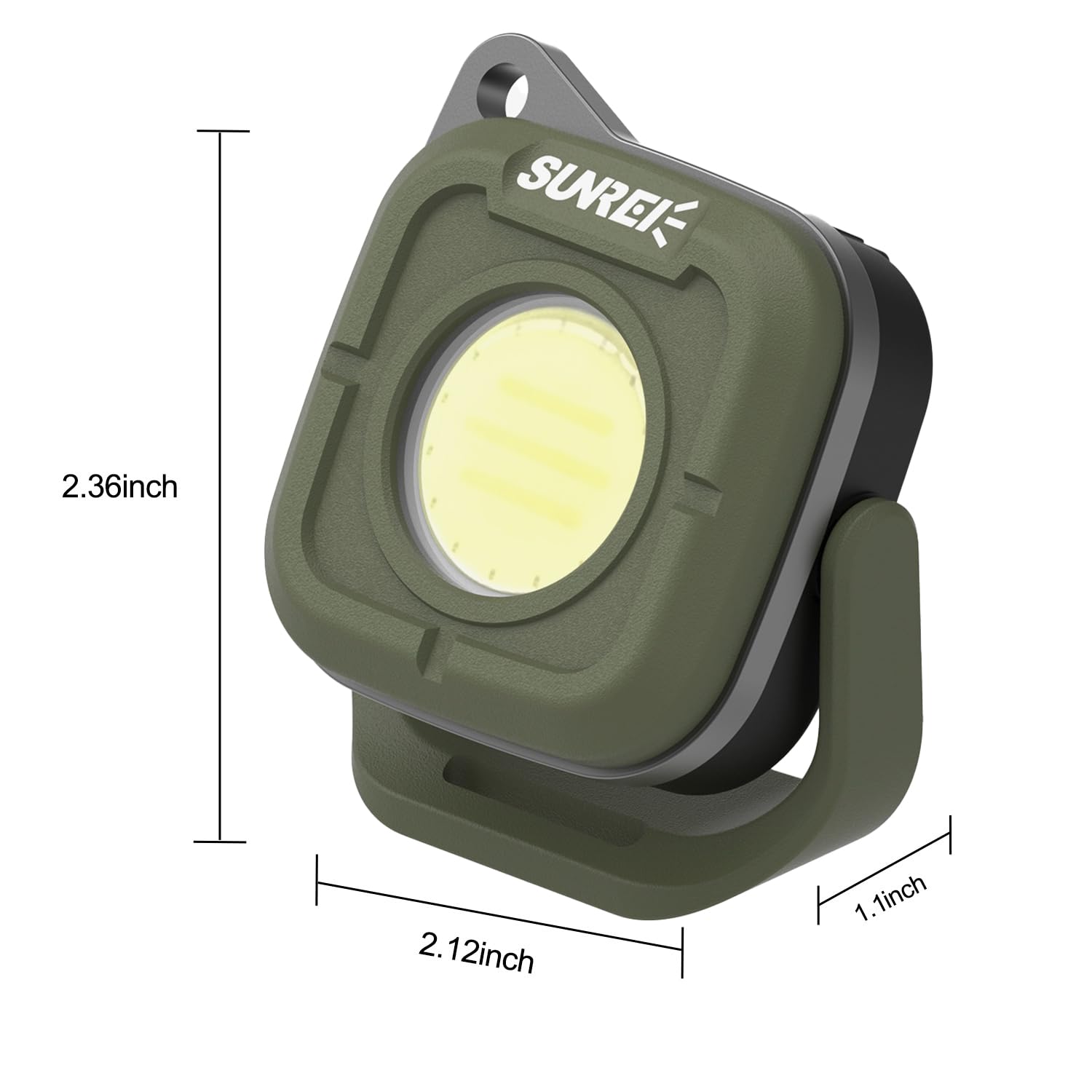 Sunrei Mini Portable Led Rechargeable Magnetic Work Light, 180° Rotating, 500Lm, Bi -Color Temperature, Magnetic&Hook, Ipx5 Waterproof For Camping, Car Repairing