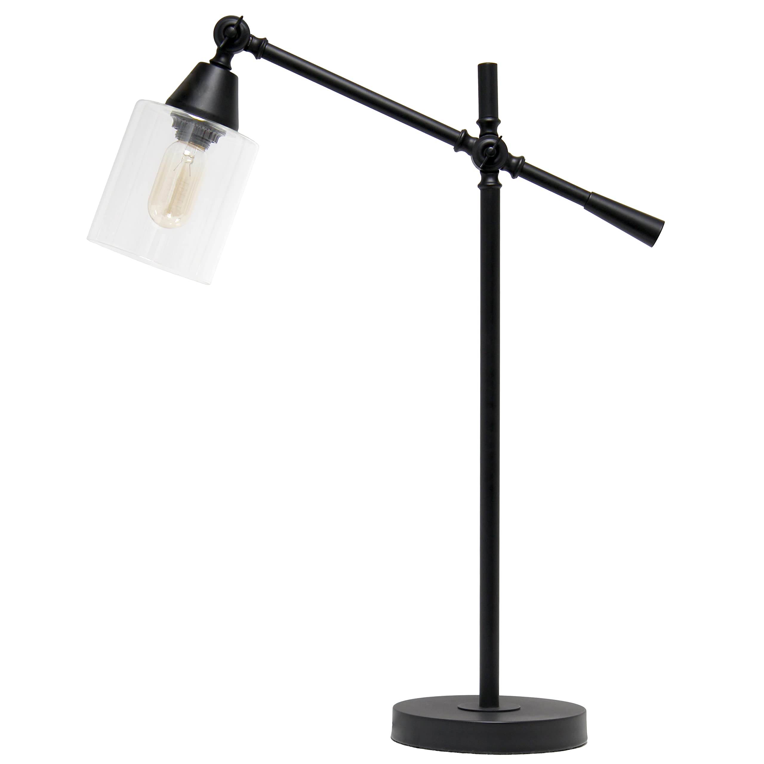 Elegant Designs Ld1030-Blk 28&quot; Industrial Tilting Arm Modern Table Desk Lamp, Black