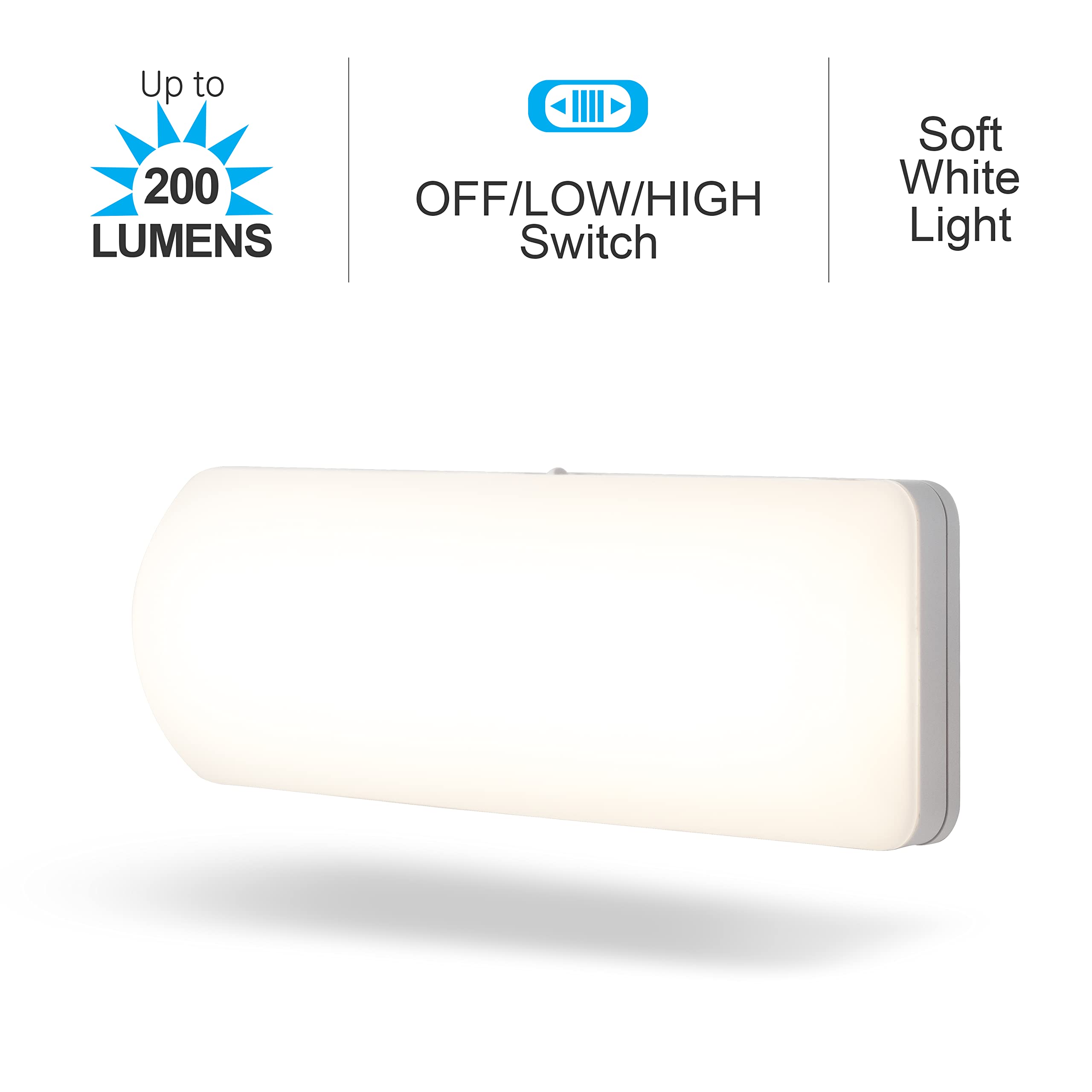 Ge Ultrabrite Led Light Bar, 200 Lumens, 1 Pack, High/Low/Off Switch, Plug-In, Night Light, Ideal For Dark Spaces, Bedroom, Bath