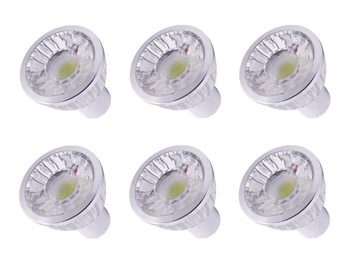 K JINGKELAI GU10 LED Bulbs 3W Cool White 6000K 6-Pack Non-Dimmable 40° Beam Angle MR16 GU10 Base
