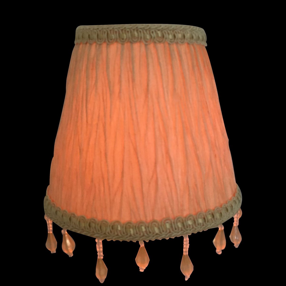 Royal Designs, Inc. Clip On Ruche Pleated Empire Chandelier Lamp Shade Flame Clip Fitter, Cso-1035-5Bg-6, 3 X 5 X 4.5, Beige, 6 Pack