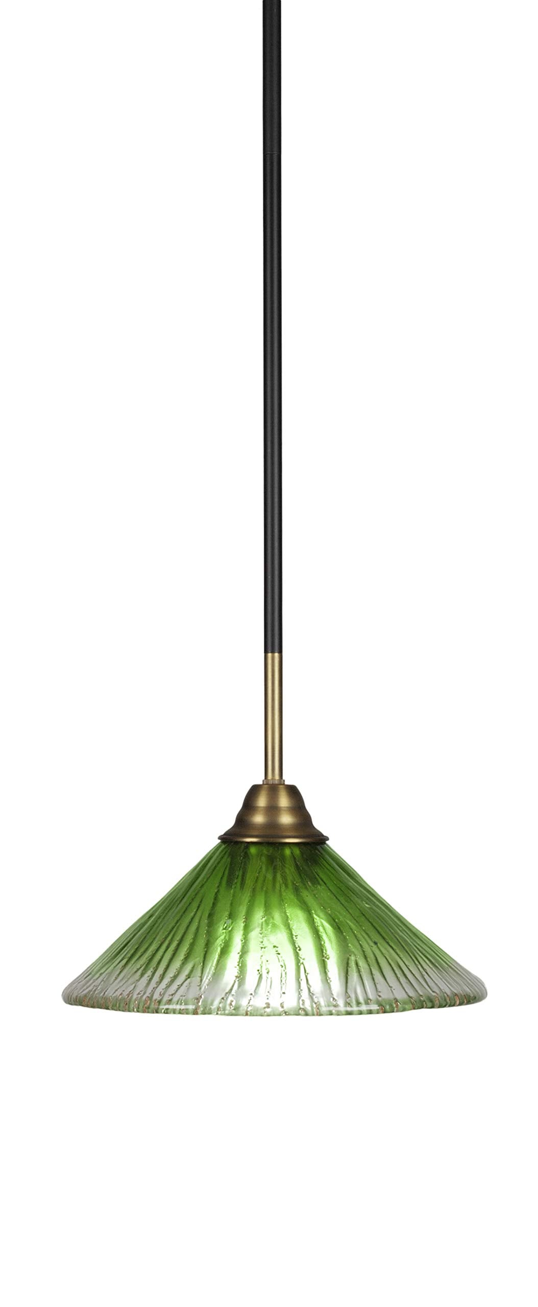 Toltec Lighting Paramount 1 Light Mini Pendant in Matte Black & Brass (3401-MBBR-437)