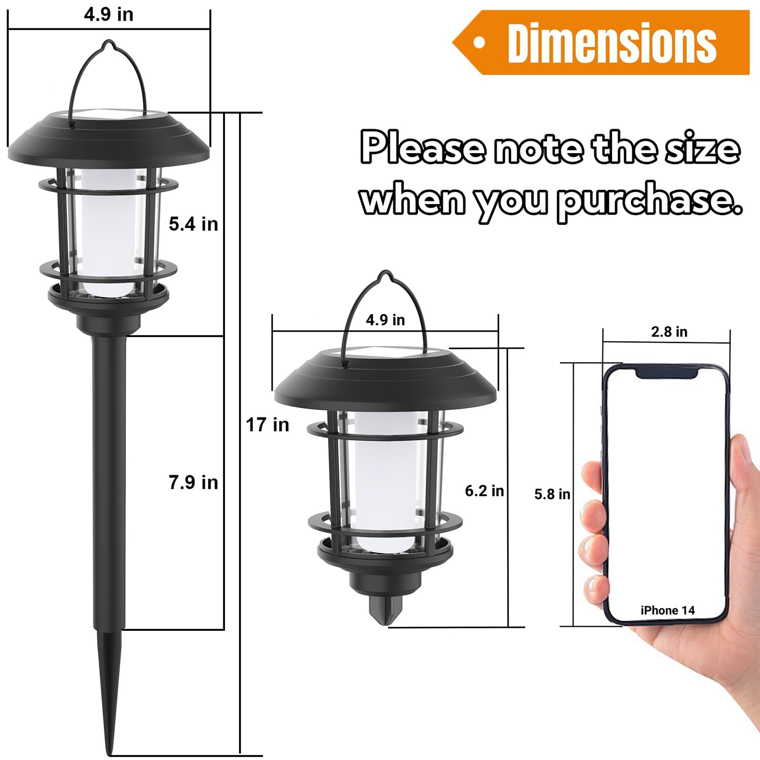 Dynaming 6 Pack Solar Flame Torch Lights Outdoor, Dual Use Flickering Flame Garden Light, Hanging Lantern Lights, Auto On/Off &