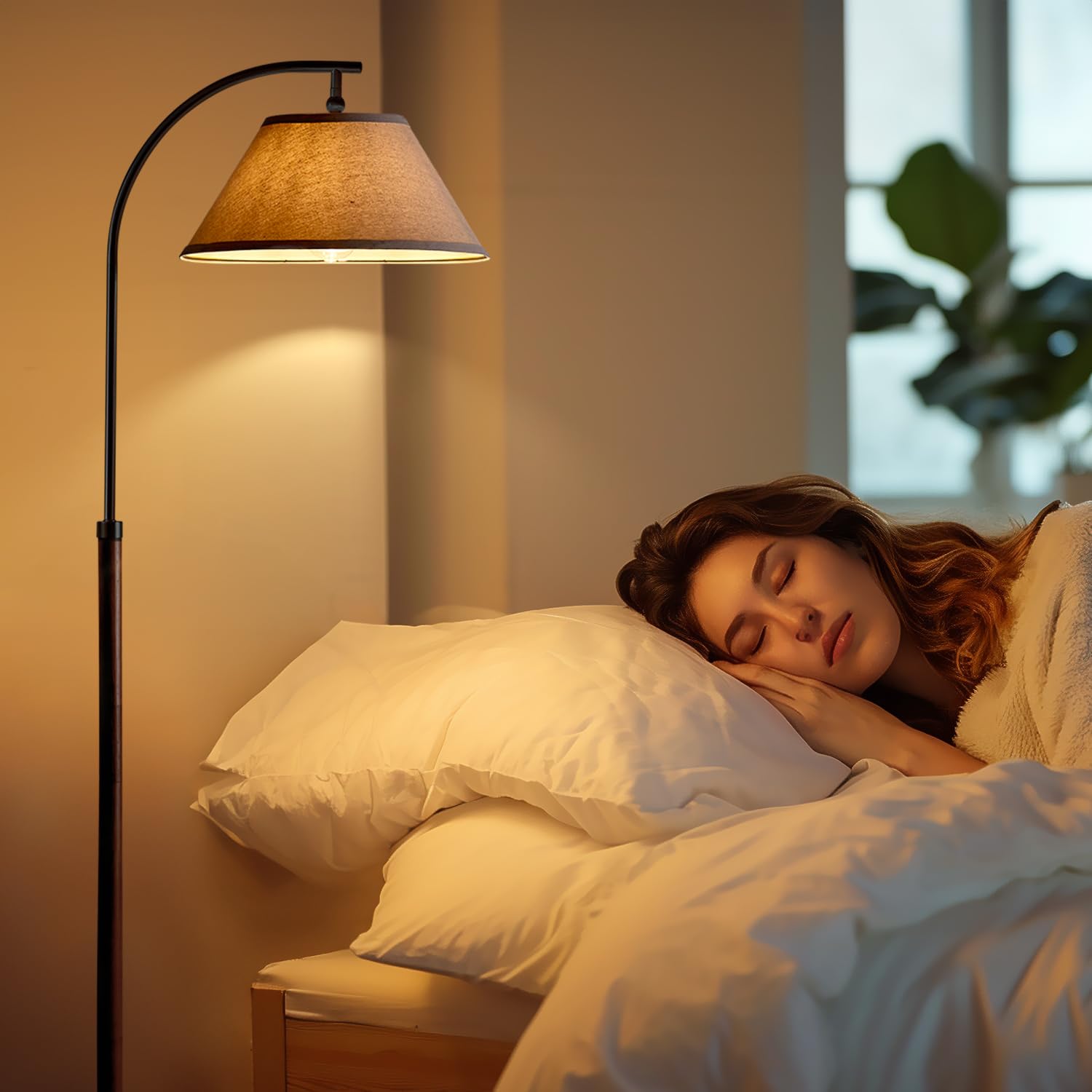 G-Safava 63&quot; Black Arc Floor Lamp With Foot Switch For Living Room & Bedroom Lighting