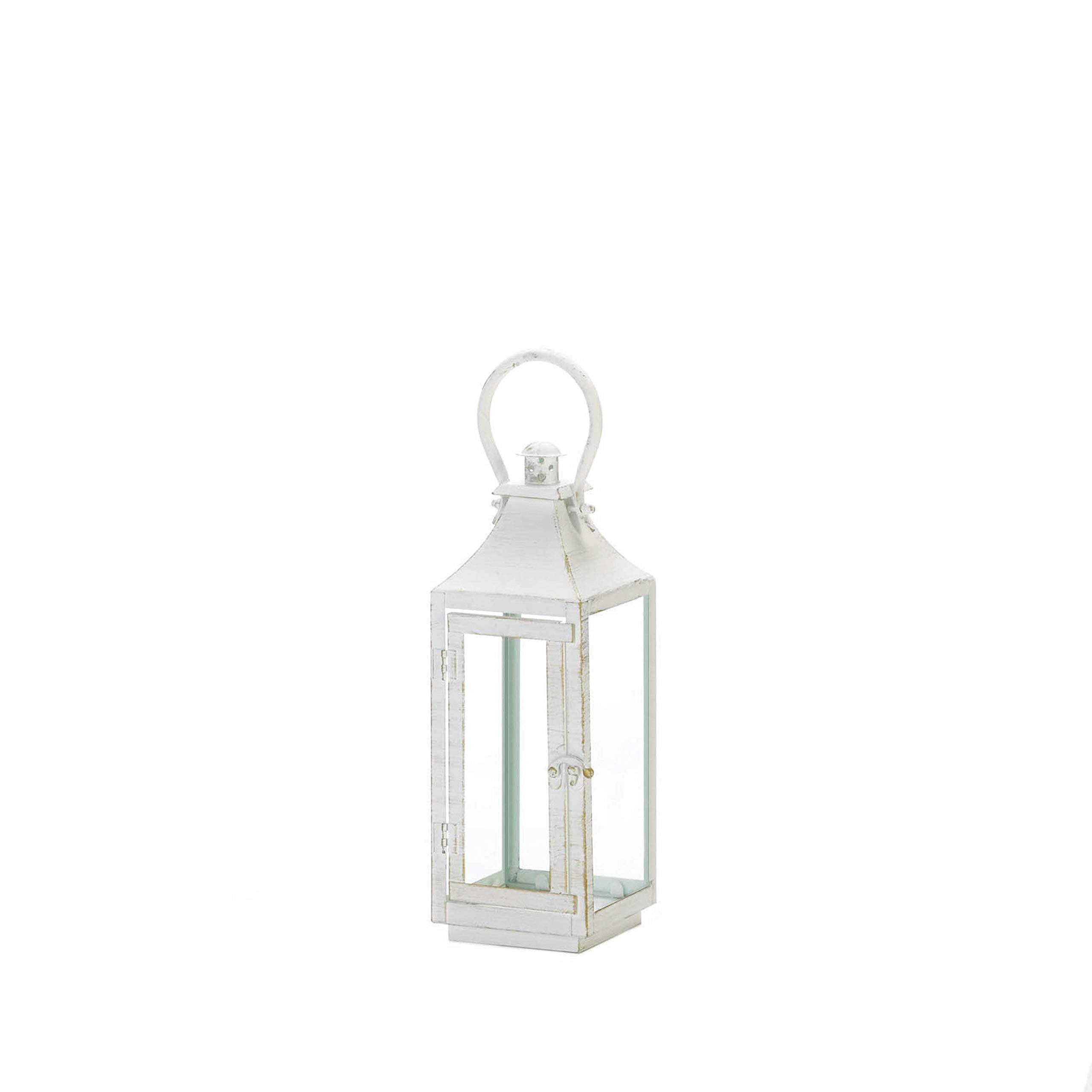 Accent Plus Zingz & Thingz Traditional White Candle Lantern, 12" Tall, Classic Decorative Light Home Decor
