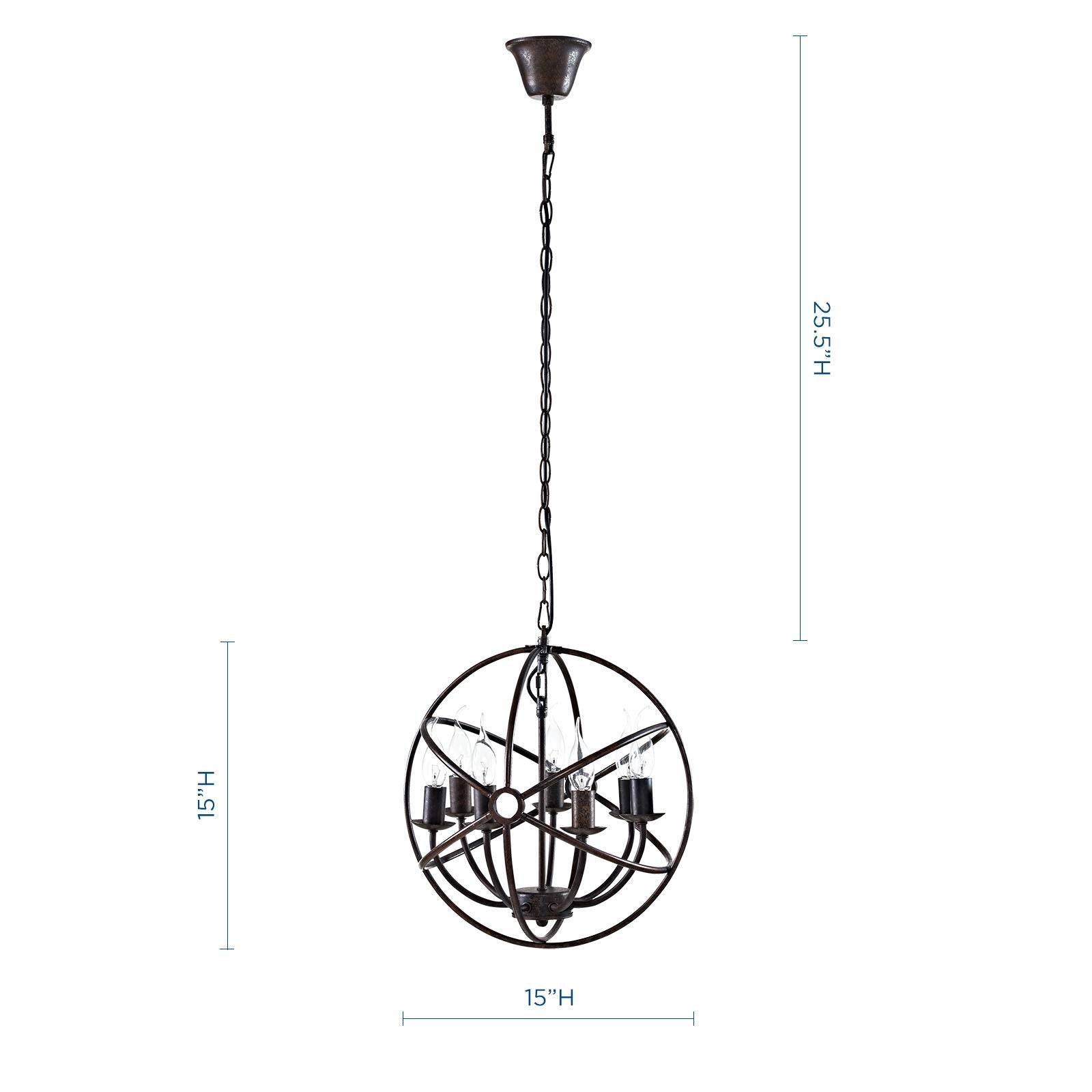 Modway Atom Chandelier, Brown