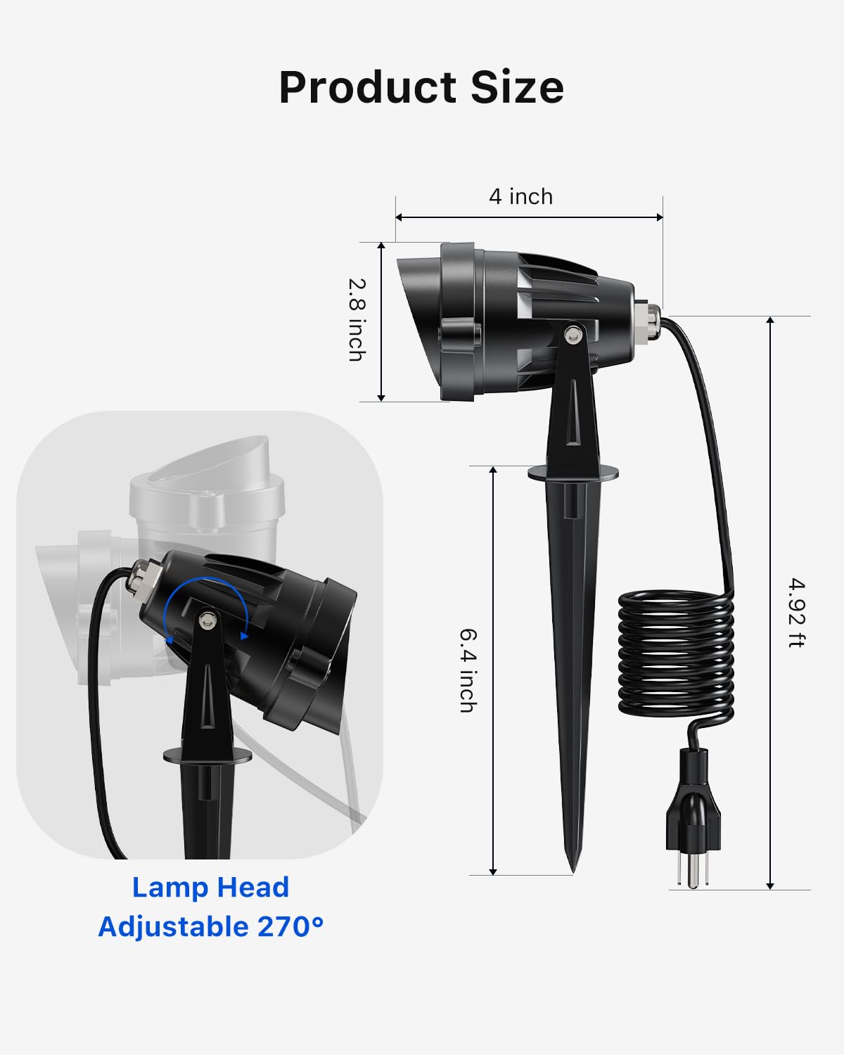 4 Pack Halloween Uv Landscape Spotlights For Outdoor Front Yard Waterproof Wired 120V Blacklight Spot Lights For Skeleton  Pumpkin  Ghost  Tree  Purple Ambiance Lighting For Porch  House  Wall  Lawn