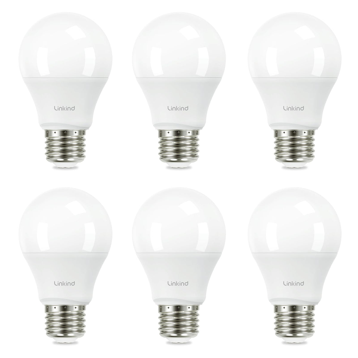 Linkind A19 Led Light Bulb, 60W Equivalent Light Bulbs, 9W 3000K Warm White, 800 Lumens Non-Dimmable Led Bulb, E26 Standard Base