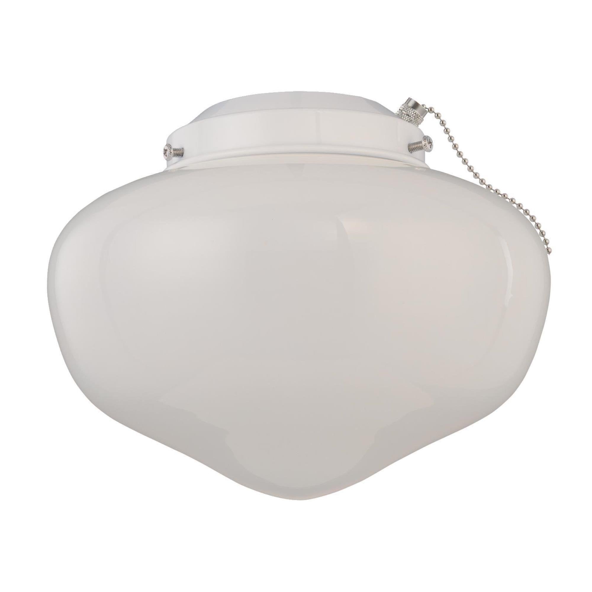 Westinghouse LED Schoolhouse Light Kit, White Opal Glass, Model 7785300, Indoor/Outdoor, White Finish